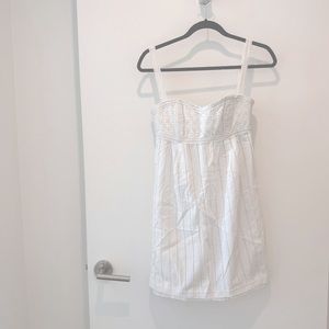 Andrew GN Dress Eyelet Lace Sweetheart Neck Sleeveless France White FR Size 38